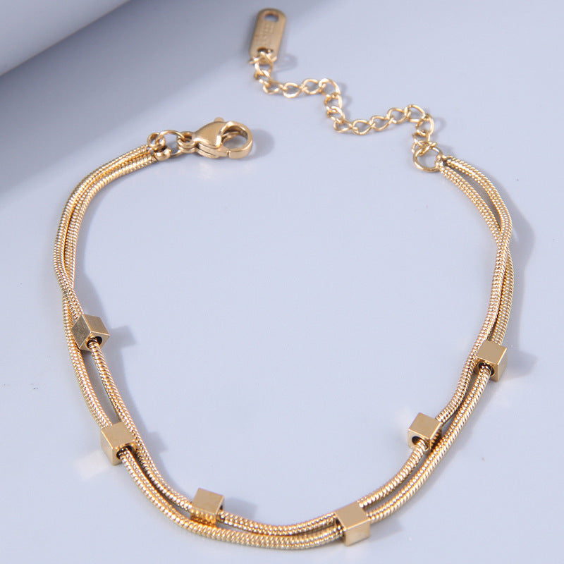 Wholesale Sweet Star Moon Titanium Steel Bracelet